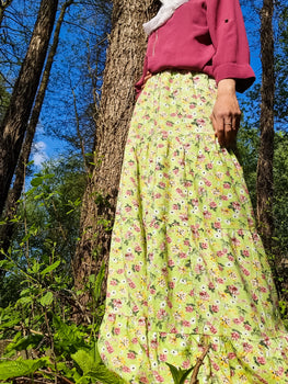 Amana Light Green Maxi Skirt