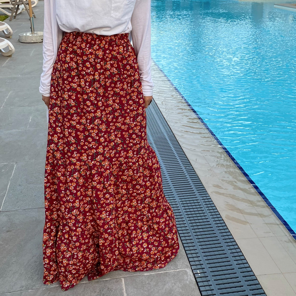 Express Yourself With Playfully Cute- Long Maxi Floral Boho Skirt