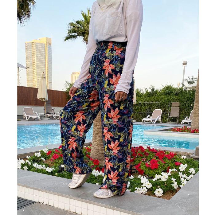 Express Yourself With Recklessly Brave  - Tropical Loose Boho Trousers