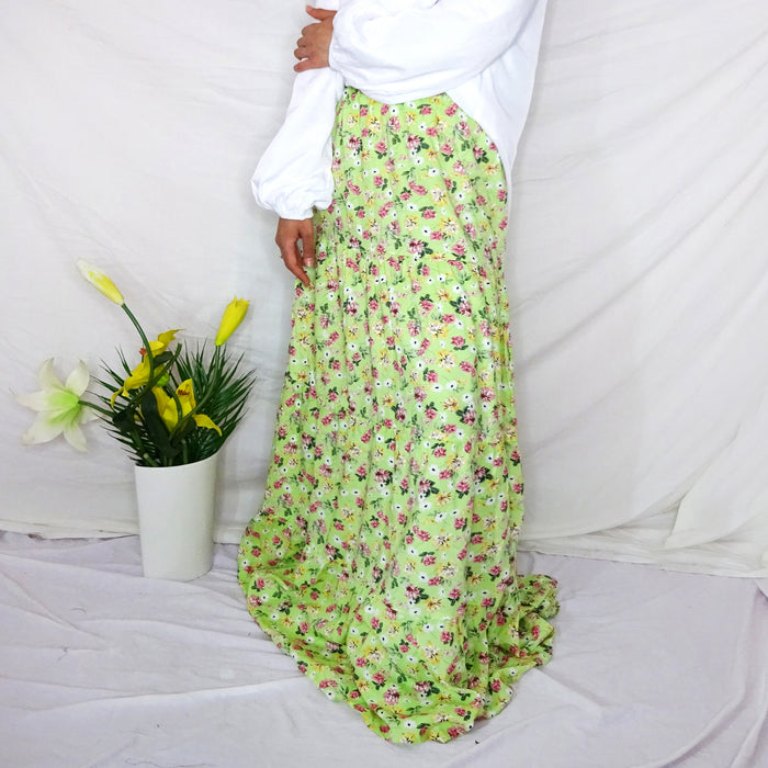 Amana Light Green Maxi Skirt