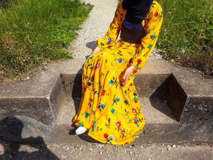 Fariyah Mustard Yellow Maxi Skirt