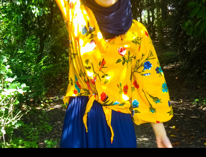 Fariyah Mustard Yellow Tie Blouse